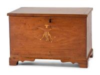 A Federal Eagle Inlaid Cherrywood Diminutive Blanket Chest