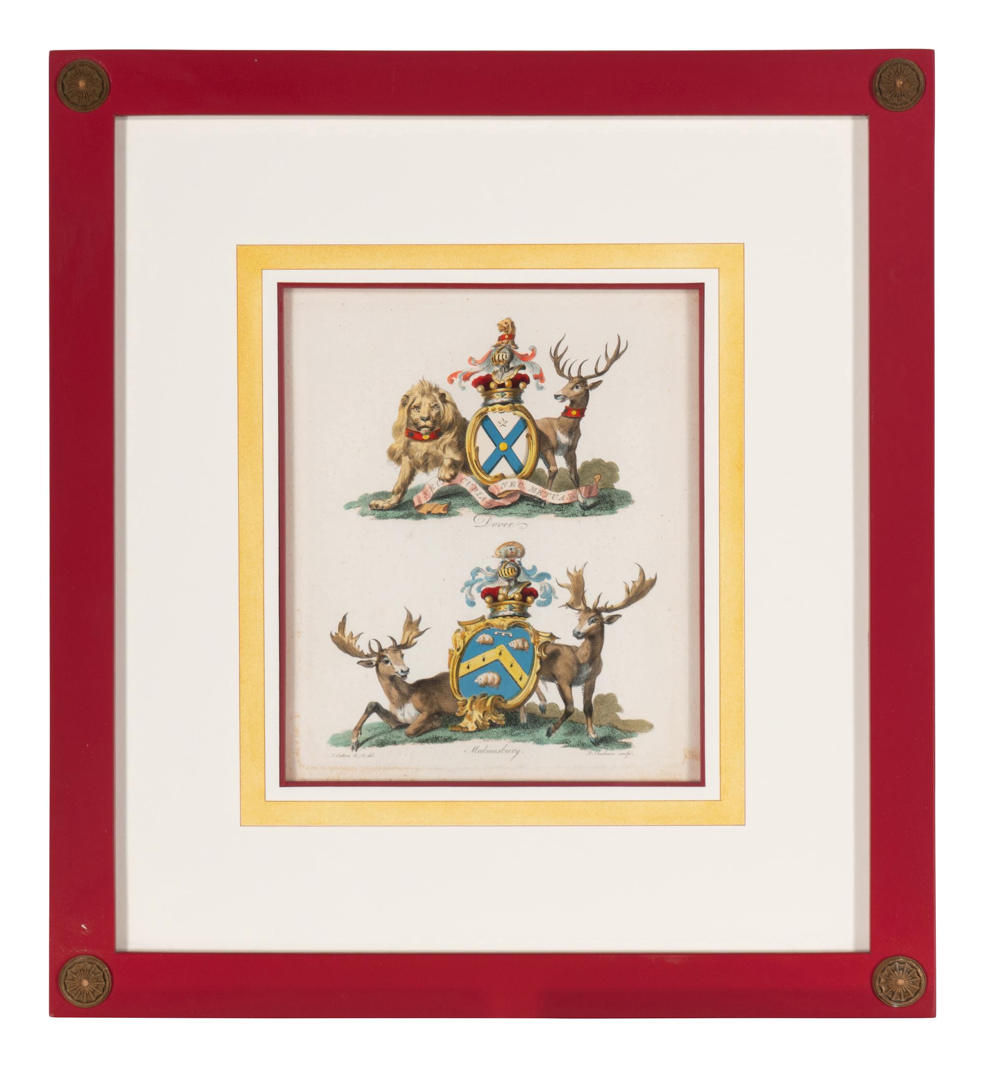 A Set of Ten English Engravings of Coats of Arms