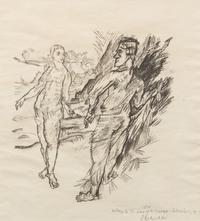 Oskar Kokoschka, (Russian, 1886-1980), Man and Woman from Der Gefesselte Columbus. Limited, signed.