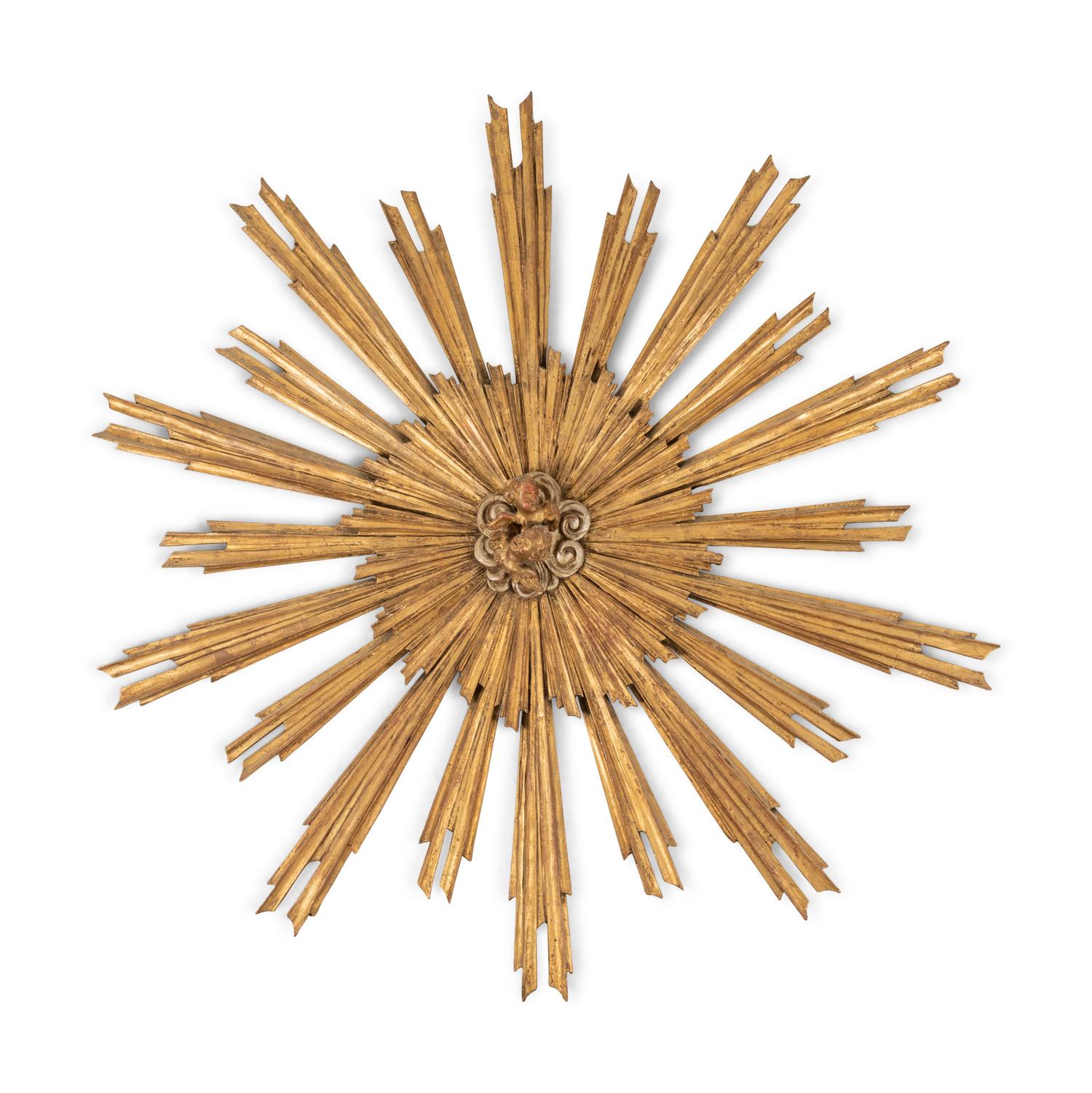 An Italian Giltwood Sunburst Ornament