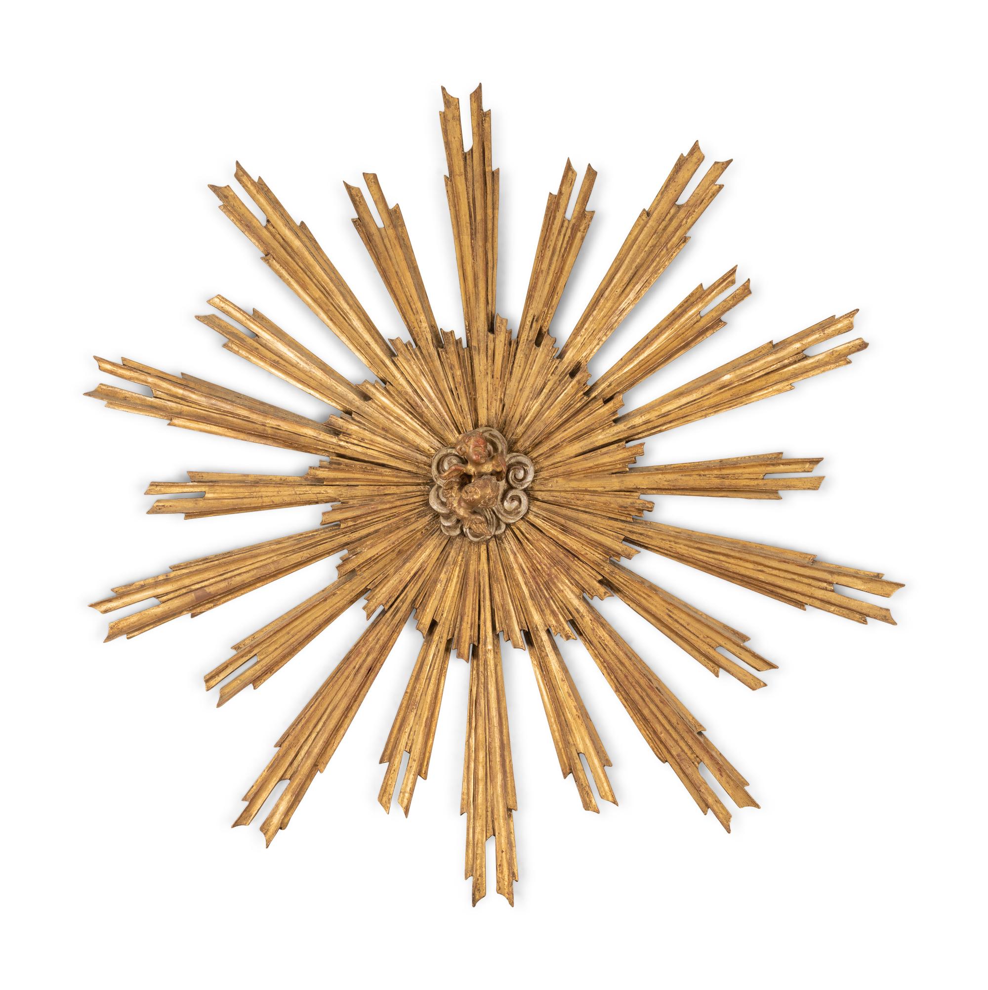 An Italian Giltwood Sunburst Ornament