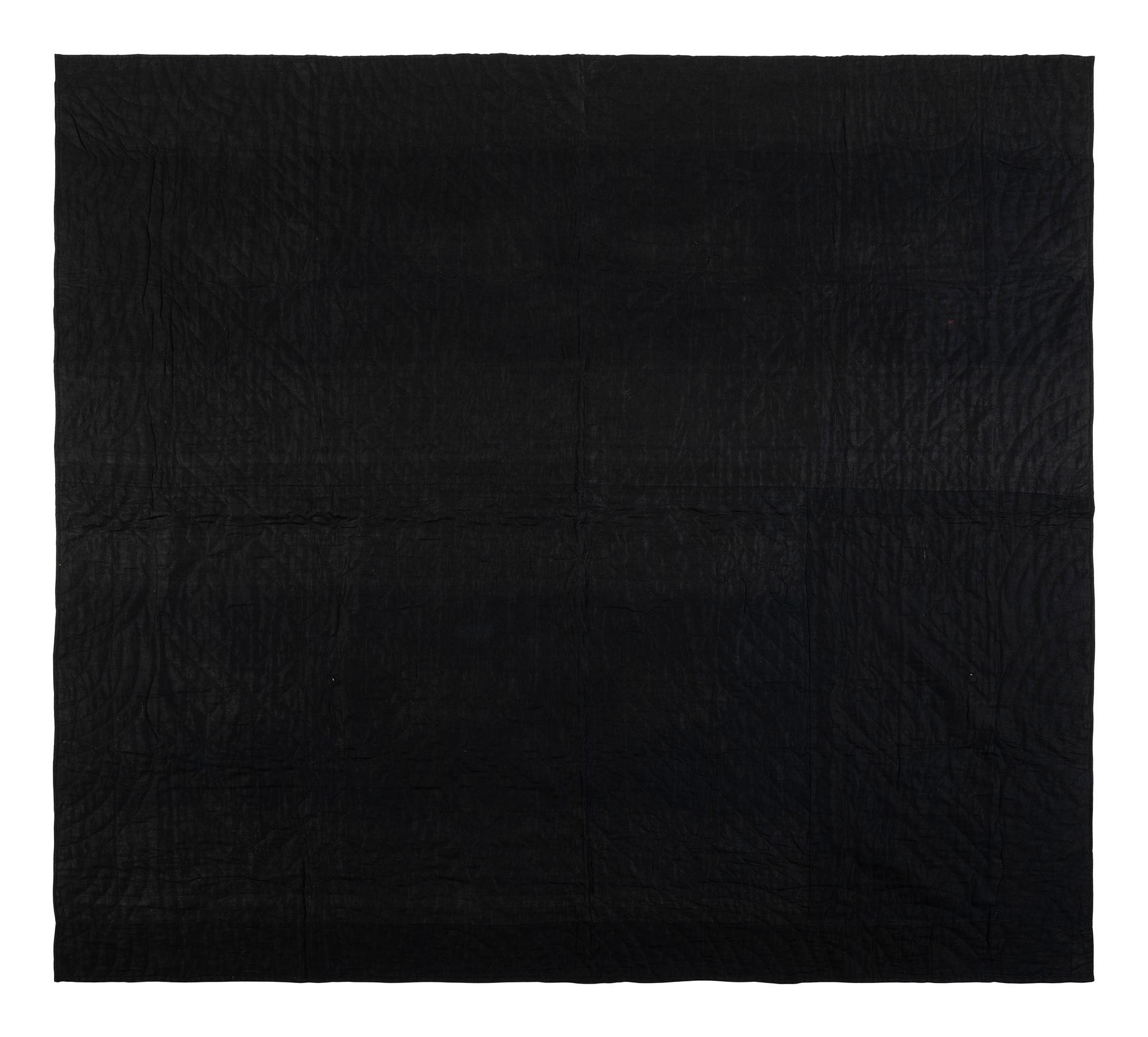 An Amish Wool 'Nine Square' Pattern Quilt