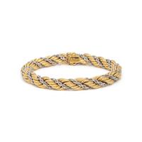 ITALIAN, BICOLOR GOLD CONVERTIBLE ROPE CHAIN NECKLACE AND BRACELET