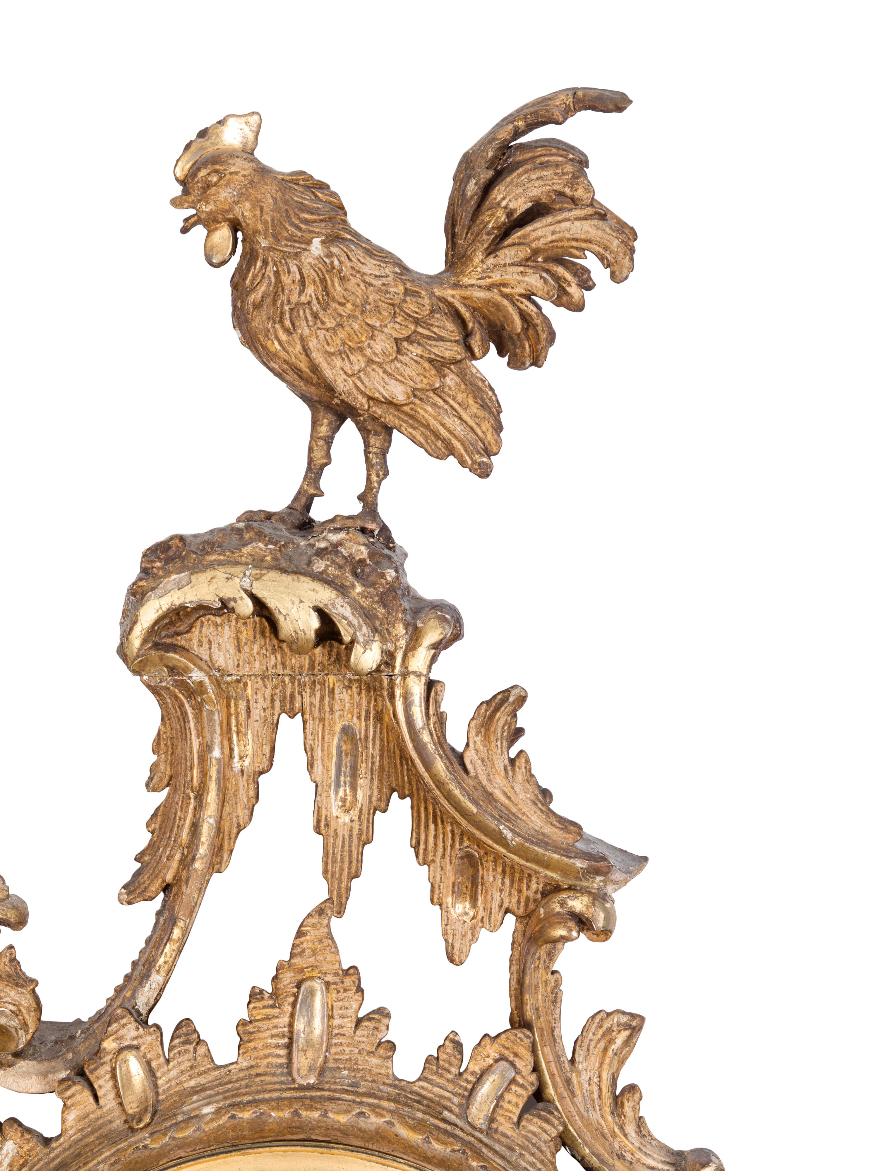 A George II Carved Giltwood Cartel Clock