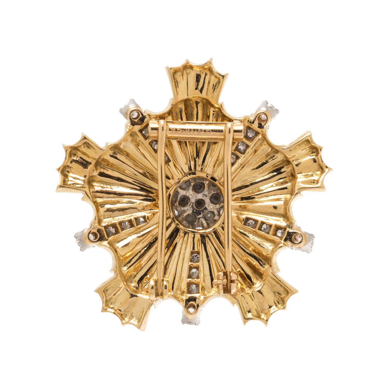 TIFFANY & CO., VINTAGE, YELLOW GOLD AND DIAMOND BROOCH