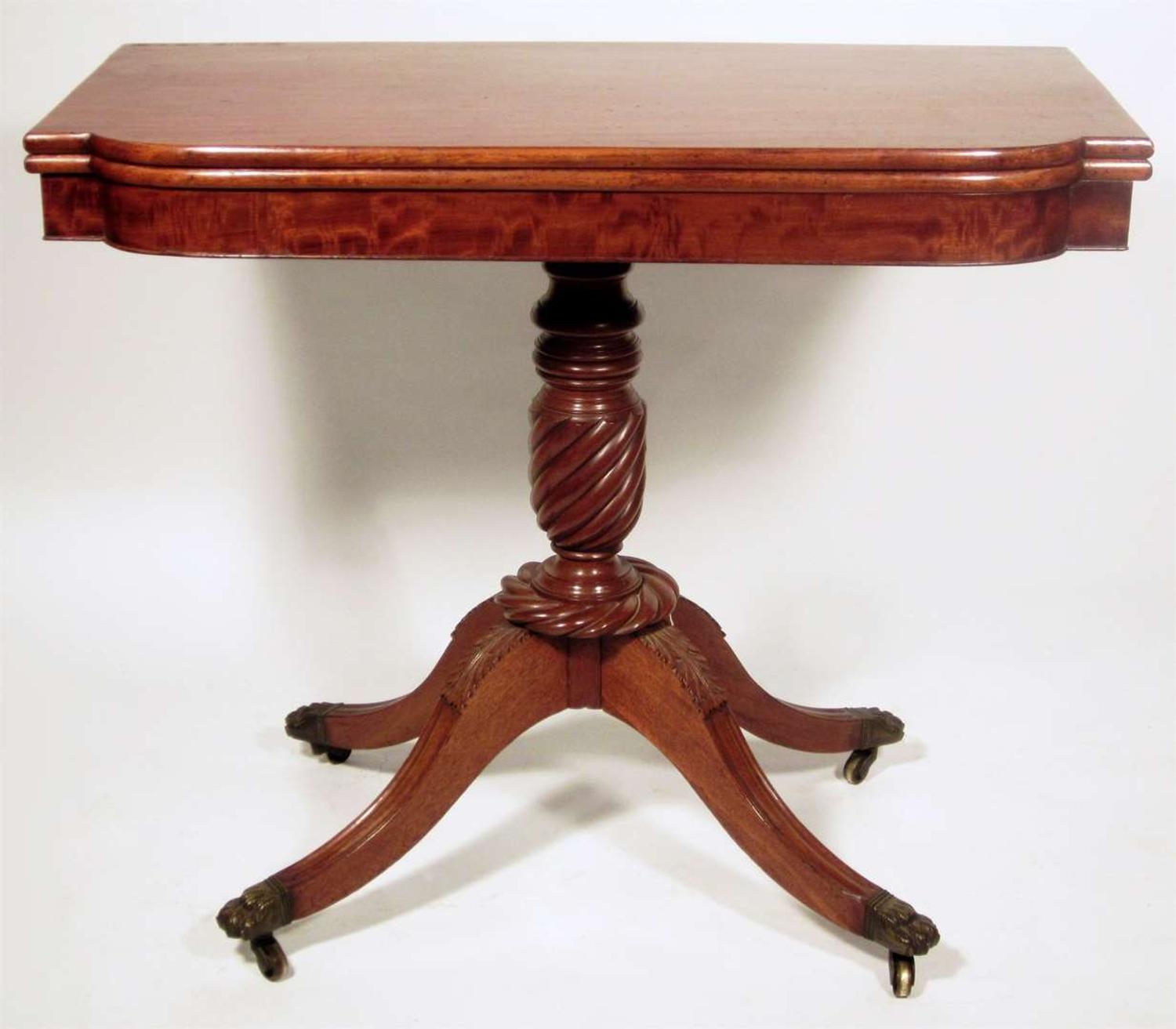 Federal mahogany folding top games table philadelphia, pa, early 19th century