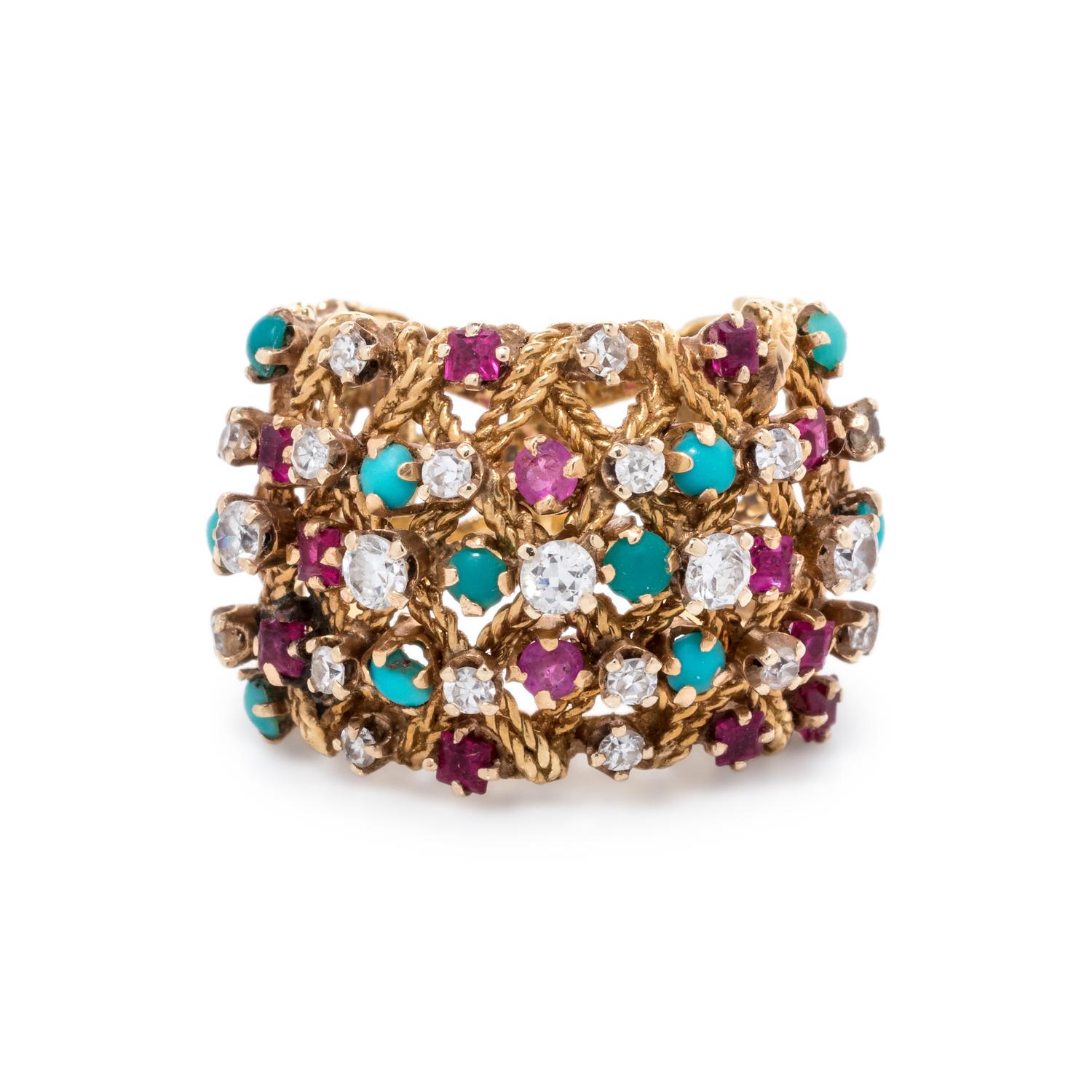 MULTIGEM AND DIAMOND RING