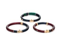 LA NOUVELLE BAGUE, COLLECTION OF ENAMEL BANGLE BRACELETS