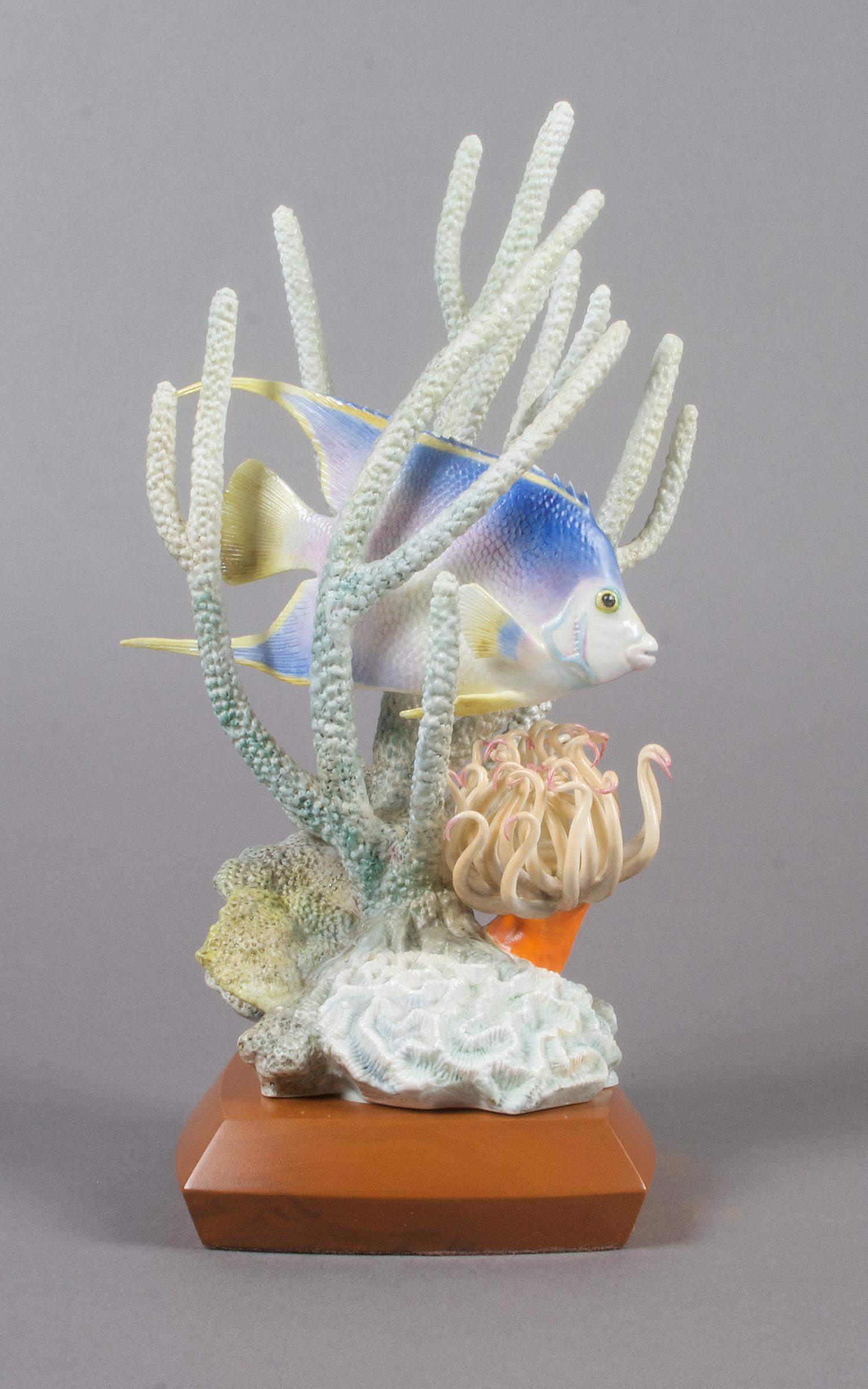 A Royal Worcester Blue Angel Fish, Height 12 inches.