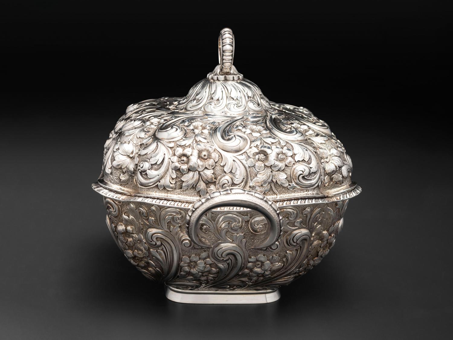 An American Repousse Silver Covered Tureen