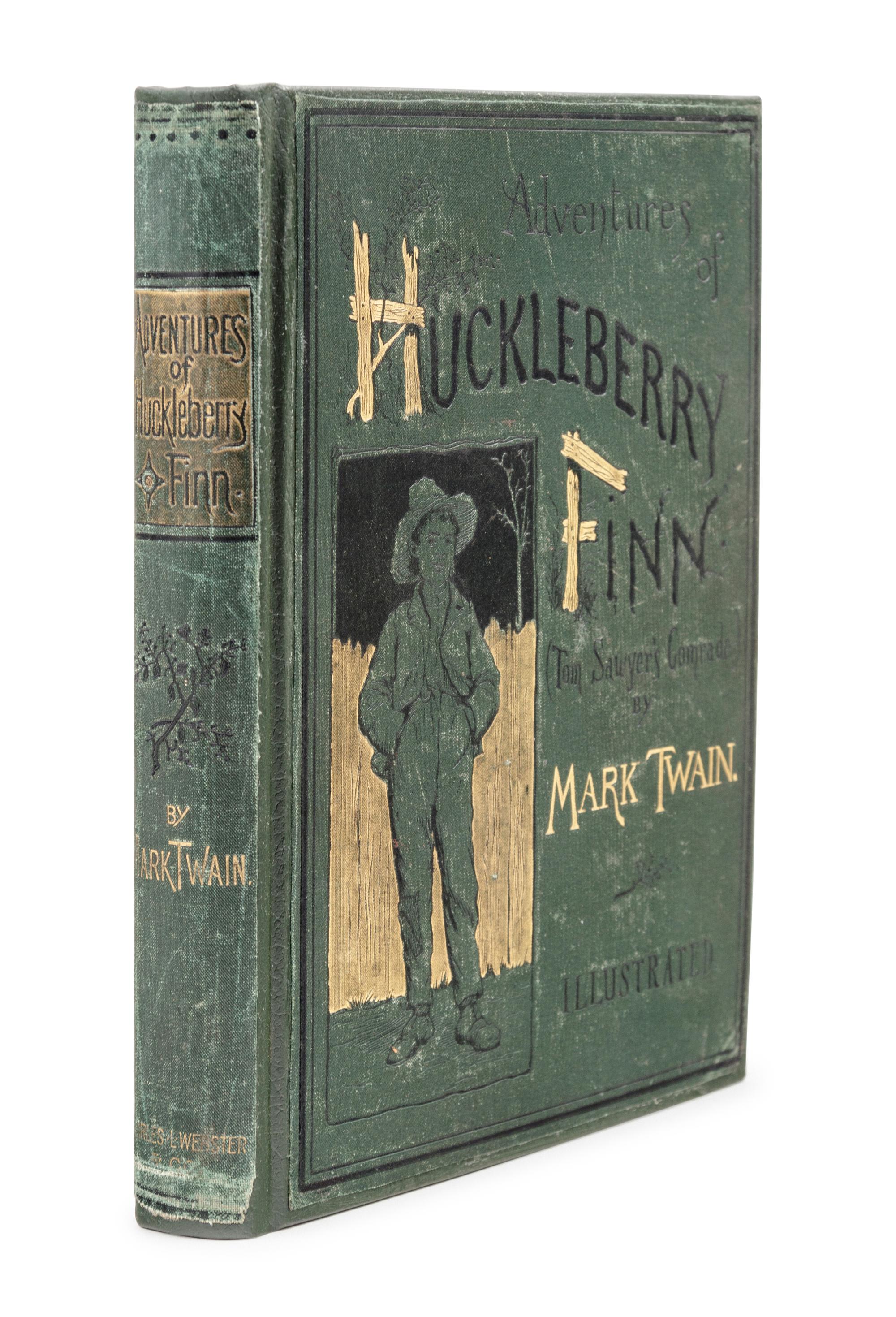 CLEMENS, Samuel Langhorne ("Mark Twain") (1835-1910). Adventures of Huckleberry Finn (Tom Sawyer's Comrade) . New York: Charles L. Webster and Company, 1885.