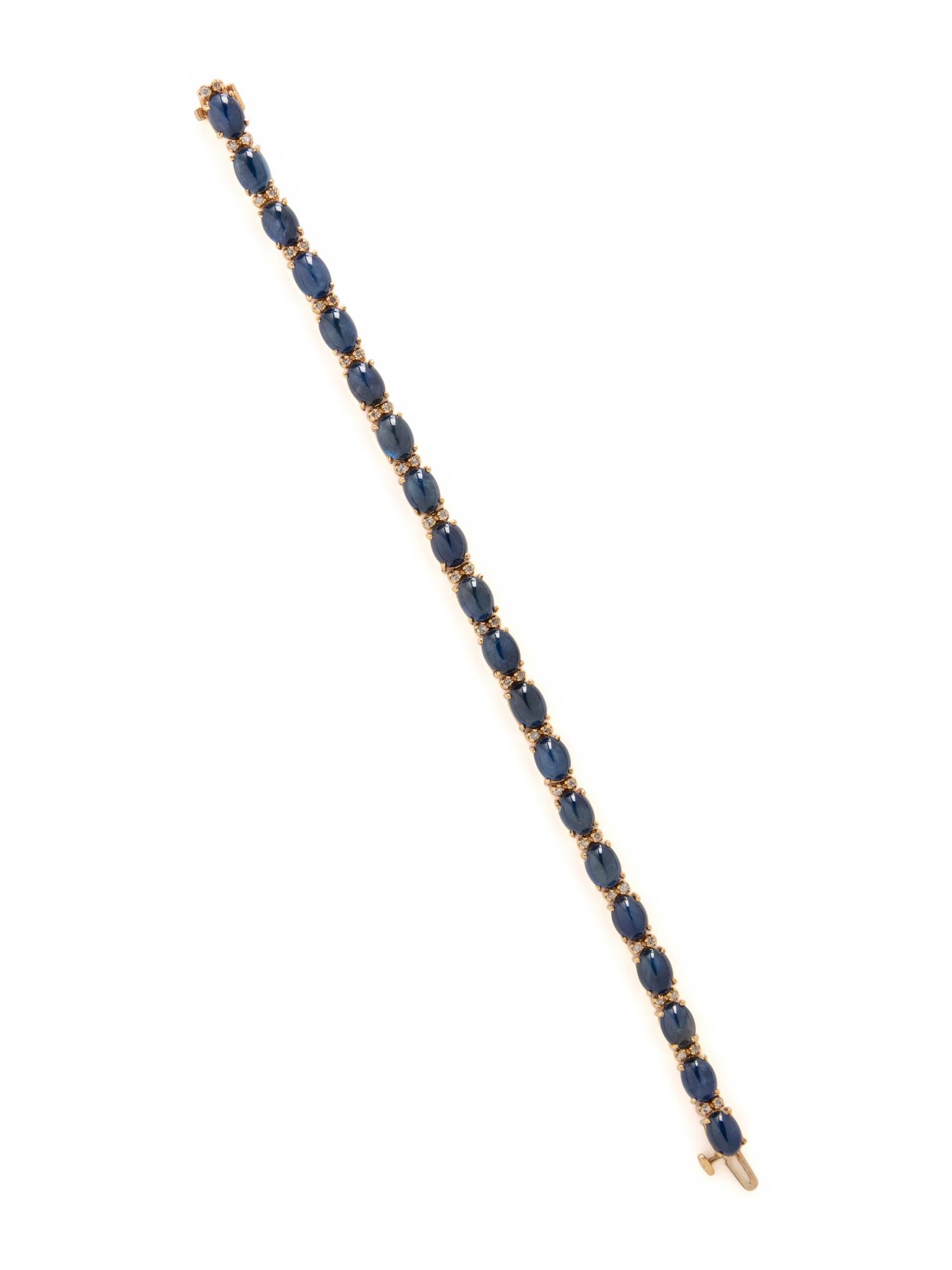 SAPPHIRE AND DIAMOND LINE BRACELET