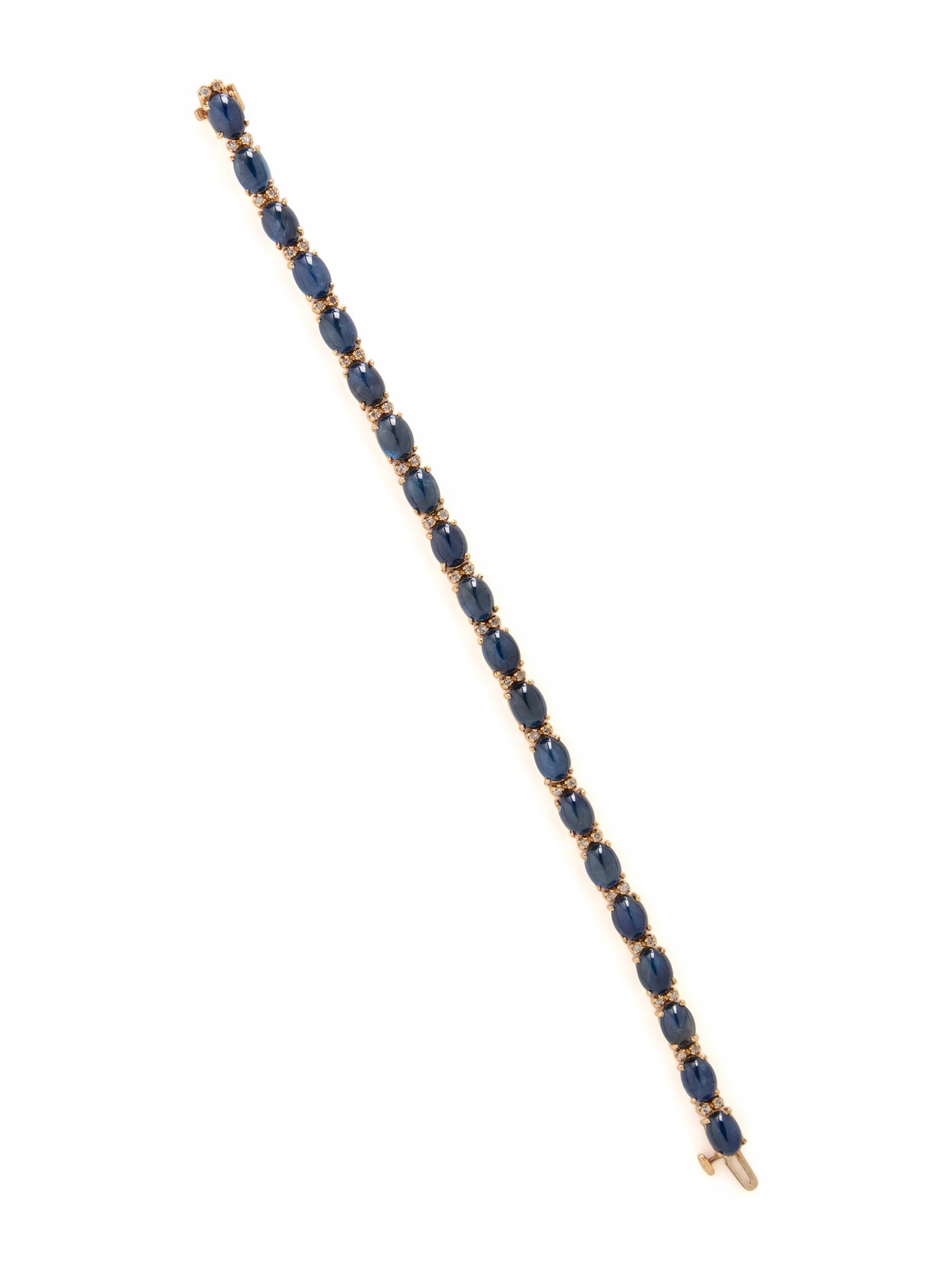 SAPPHIRE AND DIAMOND LINE BRACELET
