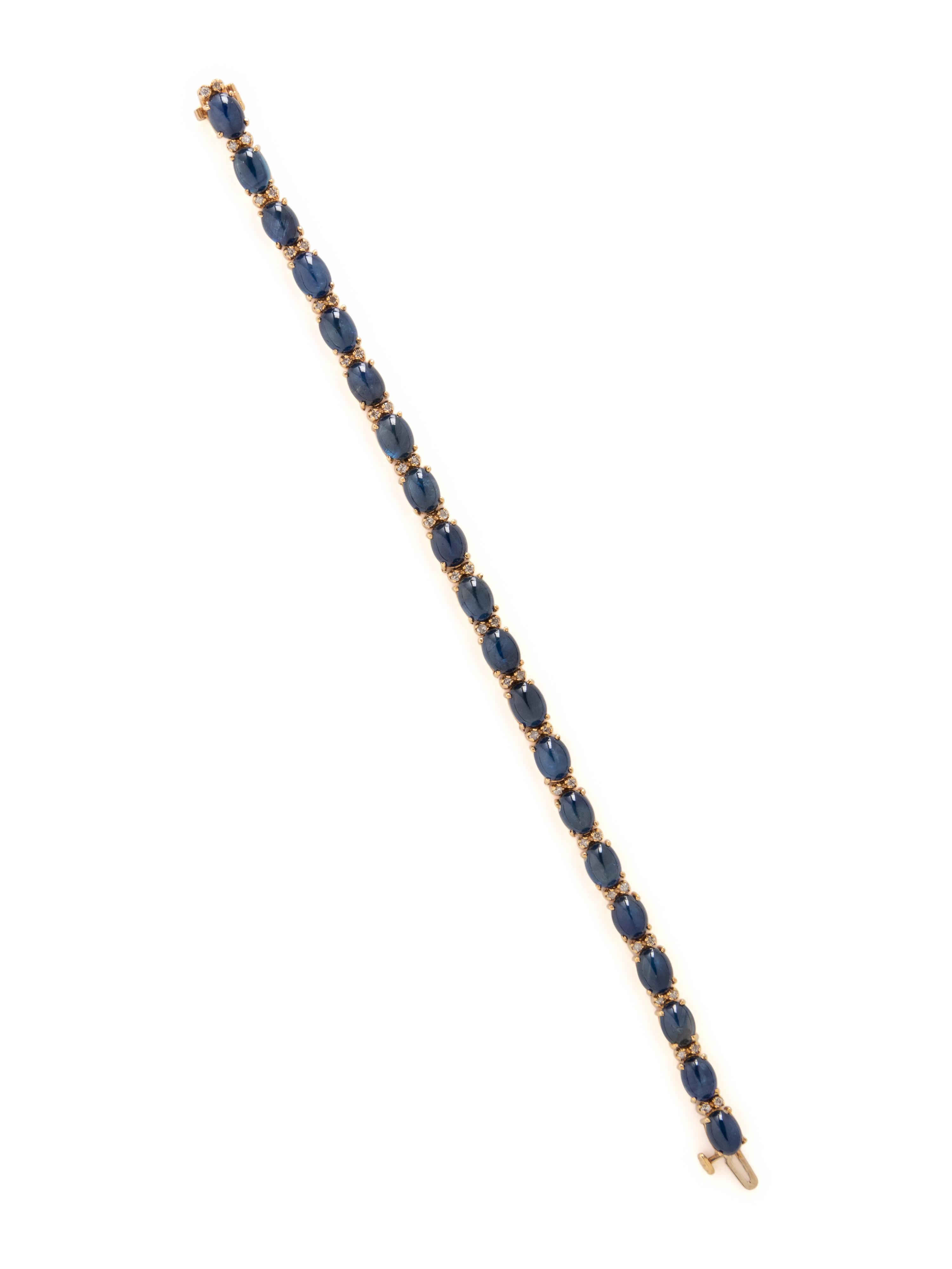 SAPPHIRE AND DIAMOND LINE BRACELET