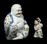 Two Chinese Famille Rose Porcelain Figures