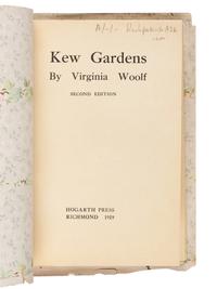 WOOLF, Virginia (1882-1941). Kew Gardens . Richmond: Hogarth Press, 1919.