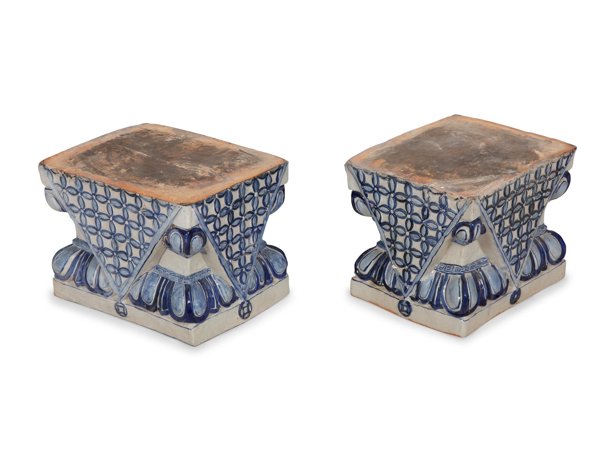 A Pair of Chinese Glazed Ceramic Guardian Lions