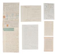 [CIVIL WAR]. Group of Civil War documents incl. muster roll, discharge papers, and more.