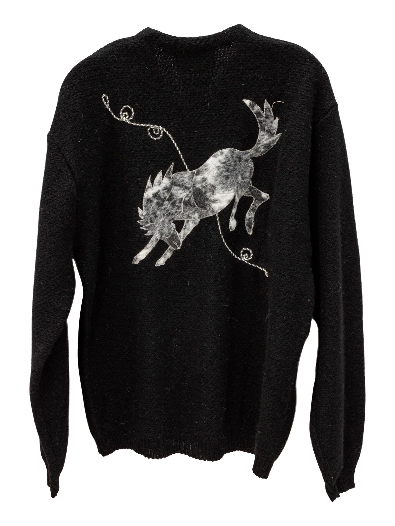 Five H Bar C Bronc-Shawl Wool Sweaters with horse and rope embellishments