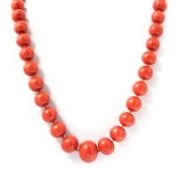 An Impressive Graduated Single Strand Coral Bead Necklace,