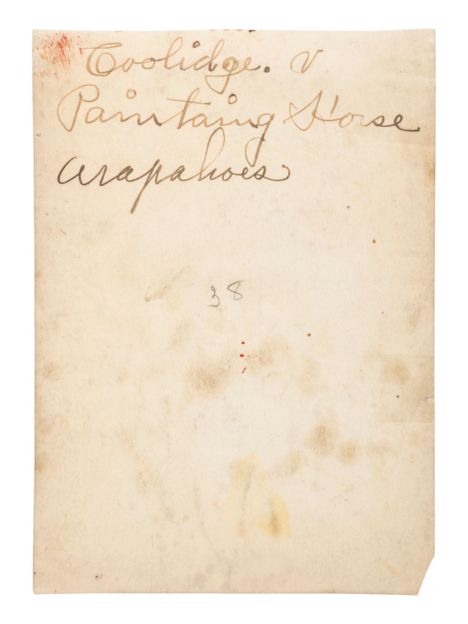 [NATIVE AMERICANS]. Cabinet card of Black Coal, Coolidge, and Painting Horse, Arapaho.