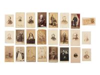 [EARLY PHOTO] 125 CDVs and cabinet cards of varying subjects, incl. military and occupational views