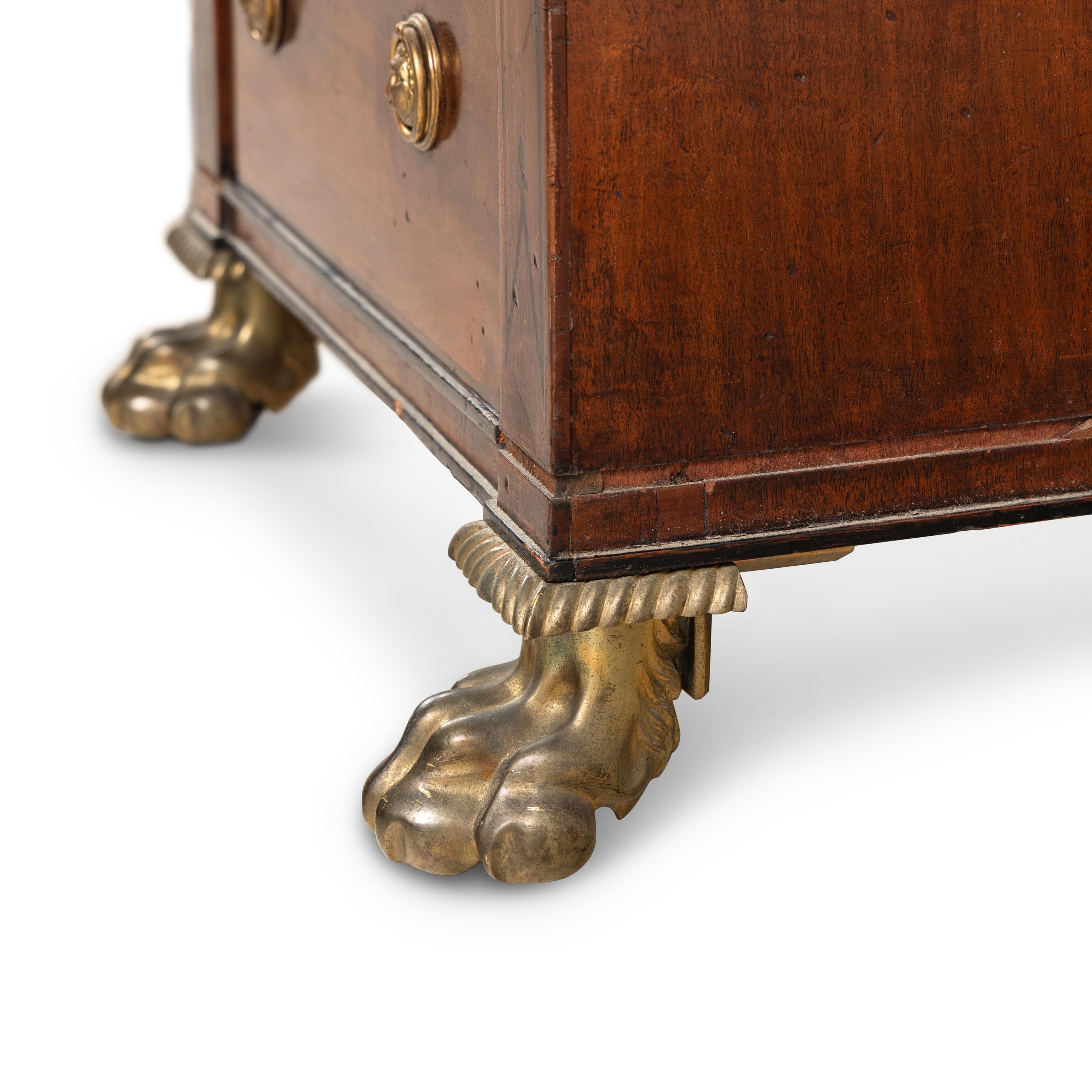 A Regency Mahogany, Ebony Inlaid and Ormolu Mounted Partner's Desk