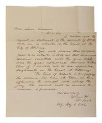 [POLITICS]. 3 letters signed by John FREMONT, Simon CAMERON, and Edwin STANTON.