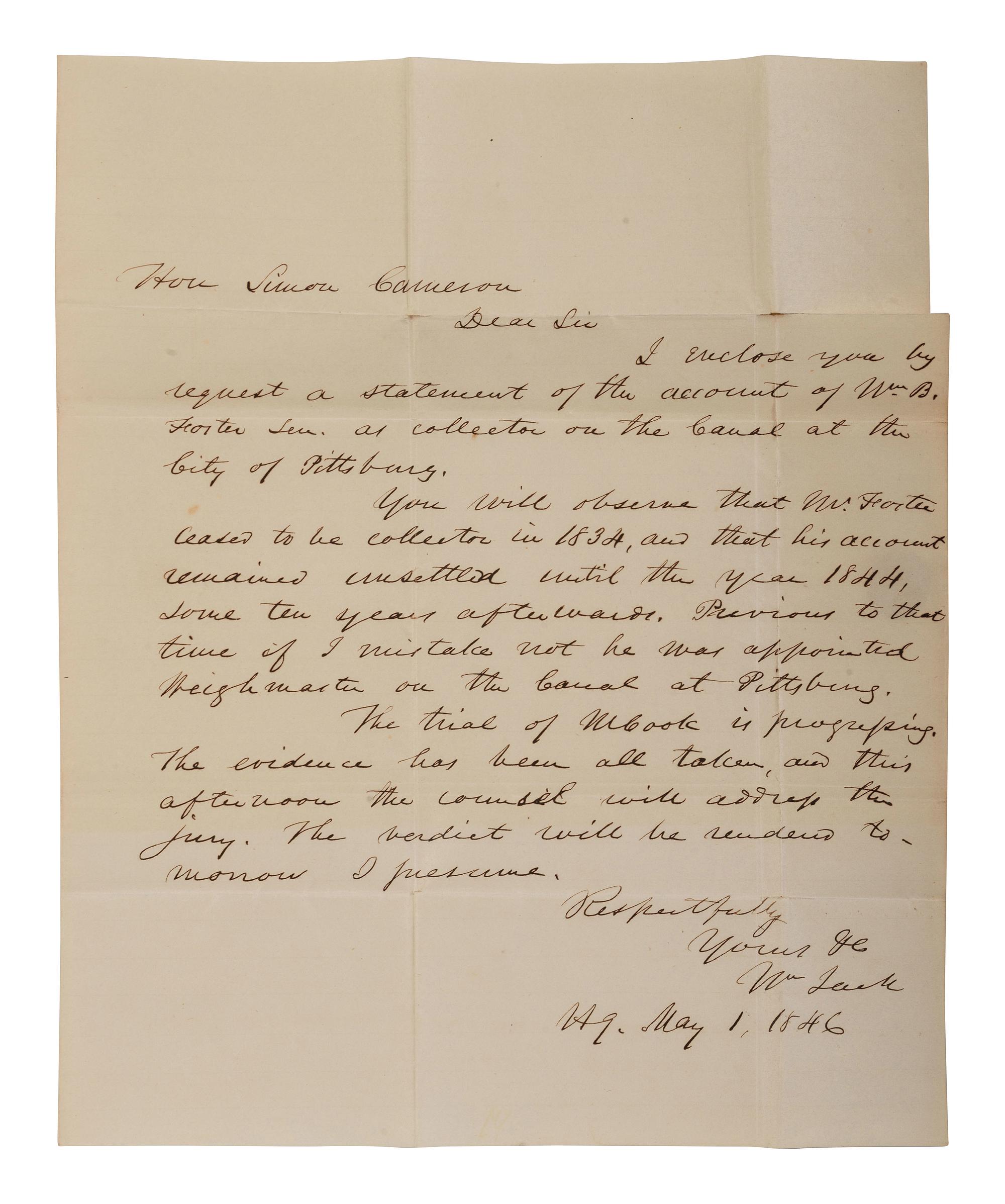 [POLITICS]. 3 letters signed by John FREMONT, Simon CAMERON, and Edwin STANTON.