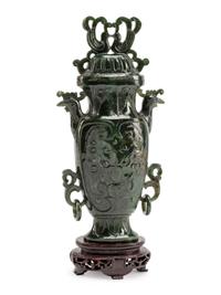 A Chinese Export Carved Hardstone Vase