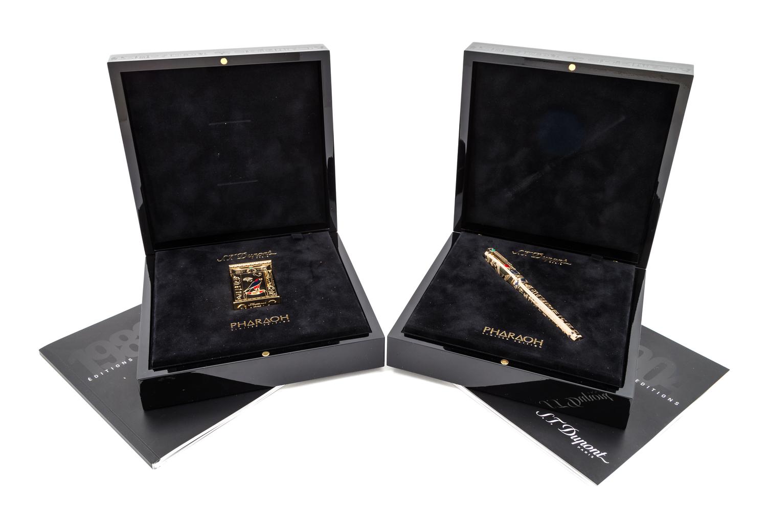 An S.T. Dupont Pharaoh Limited Edition Fountain Pen and Lighter