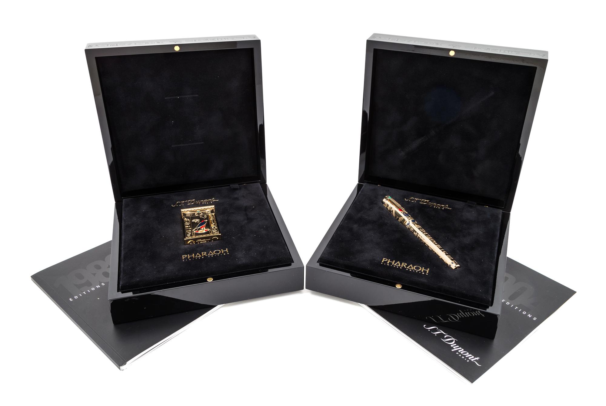 An S.T. Dupont Pharaoh Limited Edition Fountain Pen and Lighter