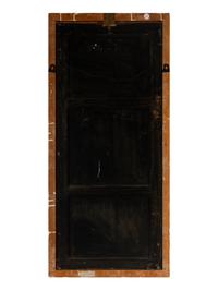 Four Chinese Gilt-Framed Black and Polychrome Lacquer Panels