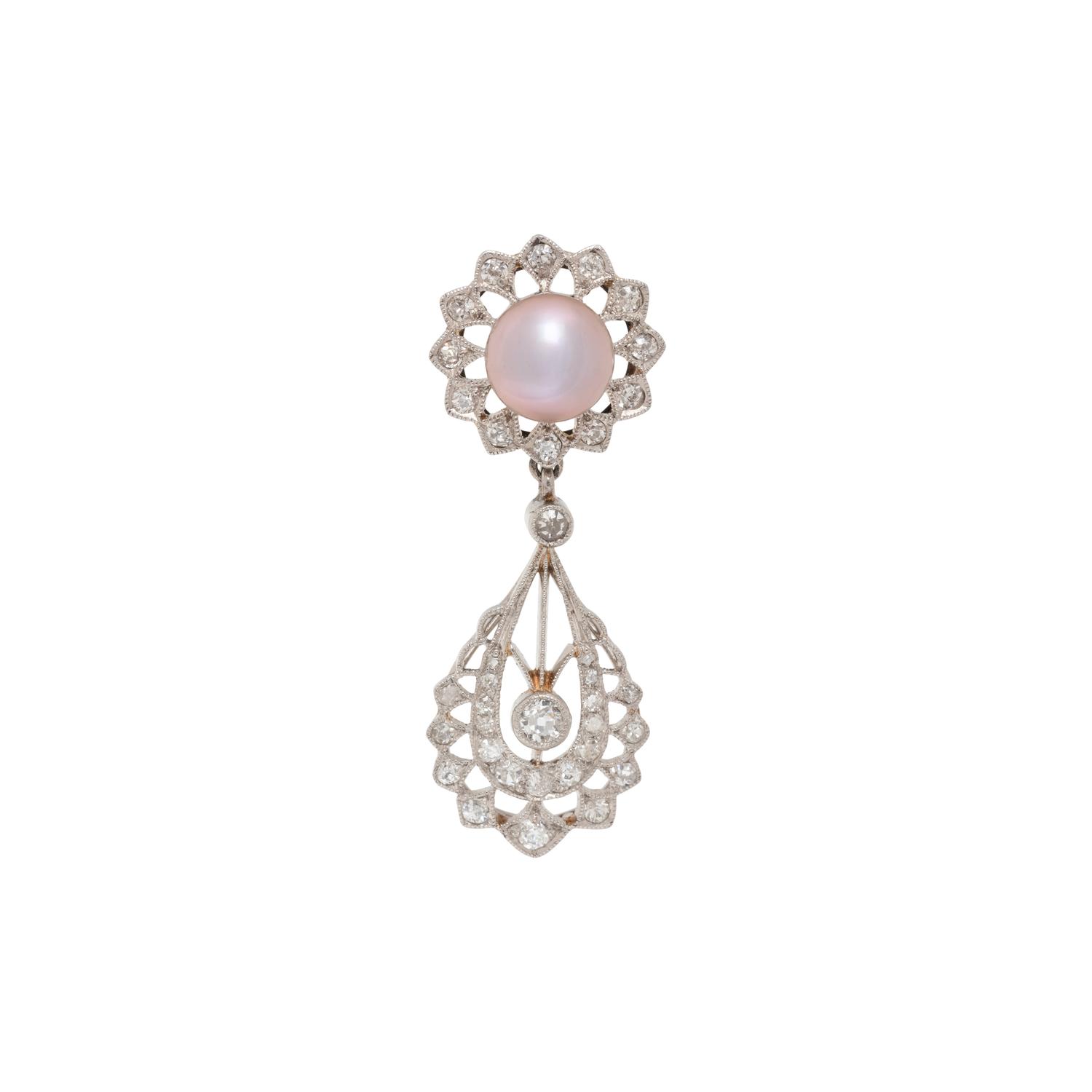 NATURAL PEARL AND DIAMOND ELEMENT