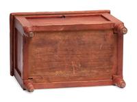 A Late Federal Red Painted Pine Miniature Blanket Chest