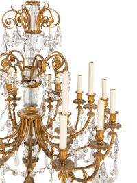 A Louis XV Style Gilt Bronze and Glass Eighteen-Light Chandelier