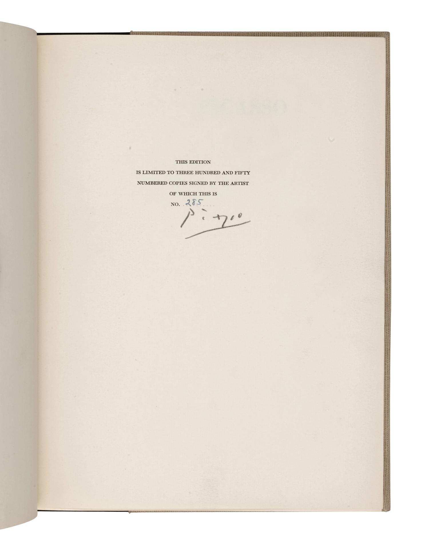 [ARTIST'S BOOK] -- [PICASSO, Pablo (1881-1973)]. JANIS, Harriet and Sidney. Picasso: The Recent Years 1939-1946 . Garden City, NY: Doubleday, 1947.