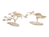 Two Patrick Mavros Silver Acacia Candelabra