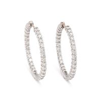 ROBERTO COIN, DIAMOND HOOP EARRINGS
