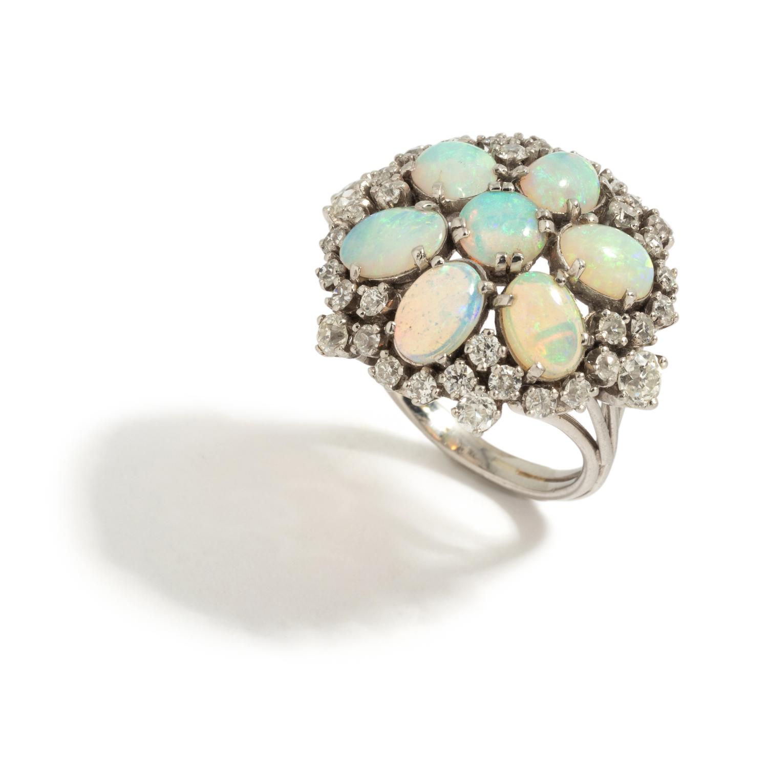 OPAL AND DIAMOND RING