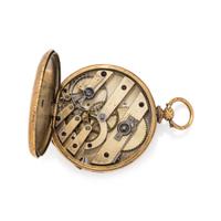 M.J. TOBIAS, 18K YELLOW GOLD OPEN FACE POCKET WATCH