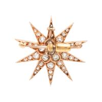 Diamond and Yellow Gold Star Pendant Brooch