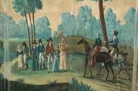 A French Painted Wallpaper Four-Panel Floor Screen