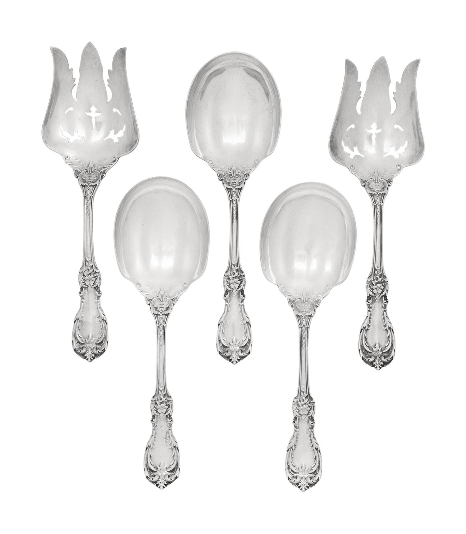 Five American Silver Serving Articles