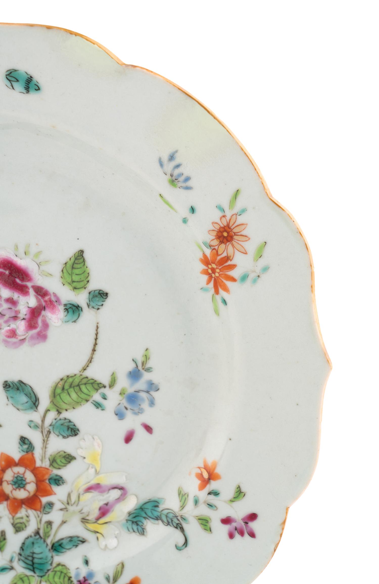 Three Chinese Export Porcelain Plates