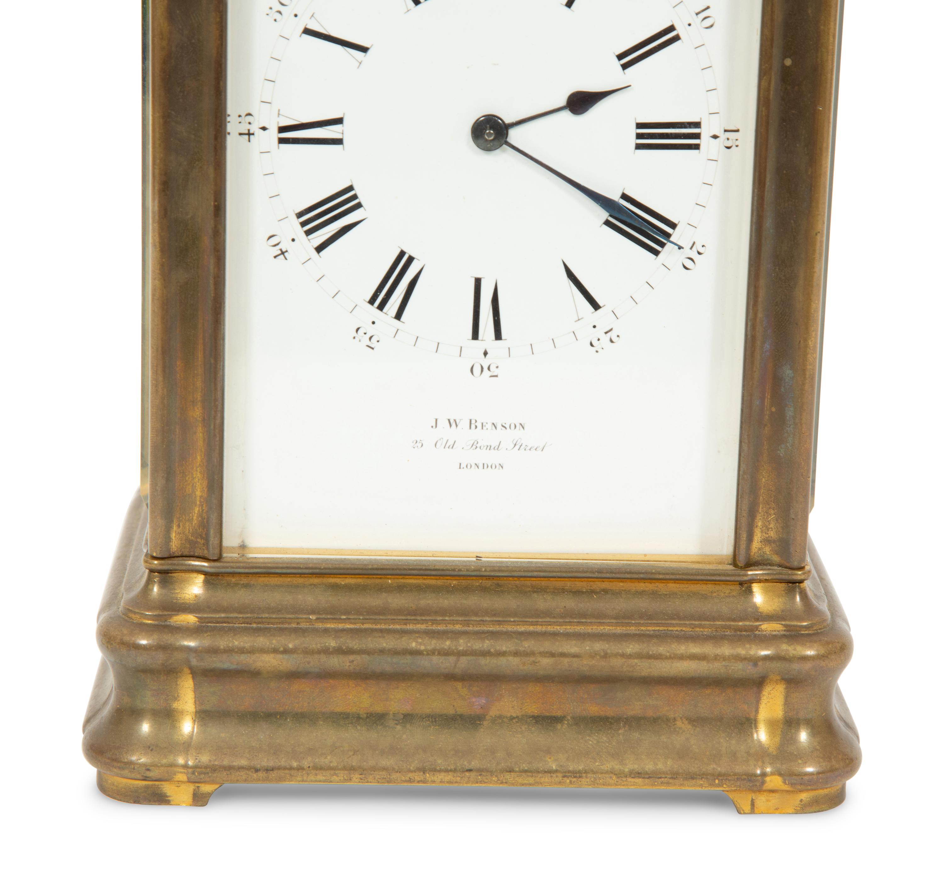 A Rare 'Giant' Gorge-Cased Brass Carriage Clock
