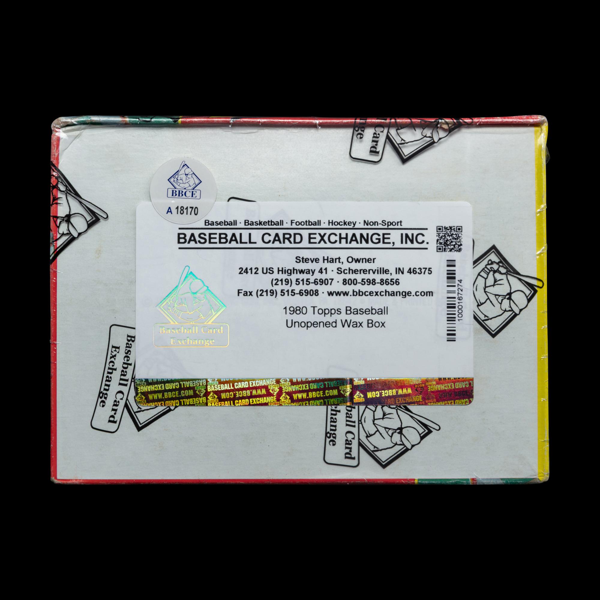 An Unopened Wax Box of 1980 Topps Baseball Cards – Possible Rickey Henderson Rookie (BBCE Certified)