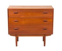 A Borge Mogensen Teak Vanity or Bureau Height 34 x width 39 1/4 x depth (closed) 18 inches. — MID 20TH CENTURY
