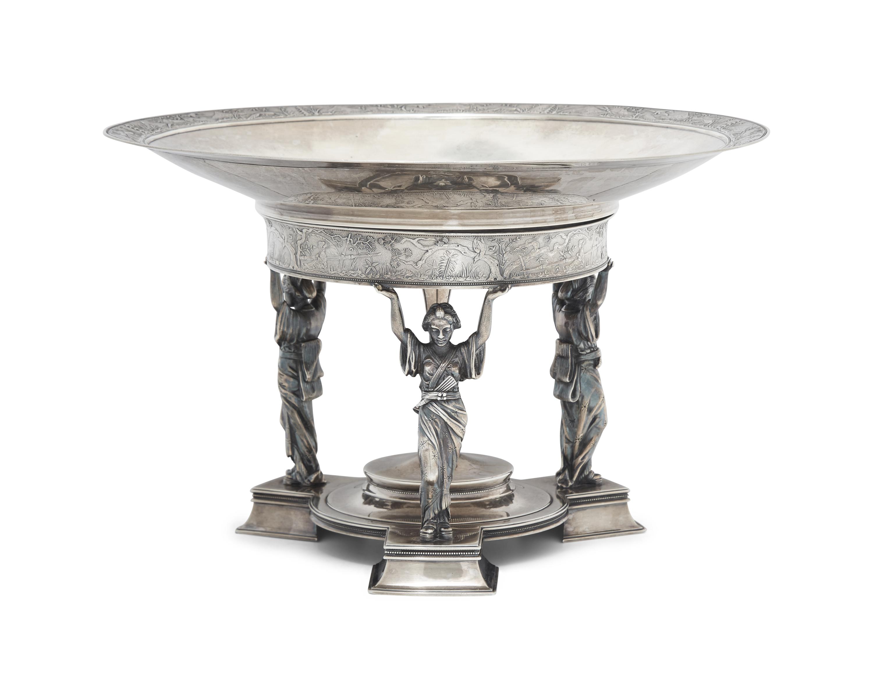 A Sterling Silver Centerpiece Bowl in the Japonesque Taste