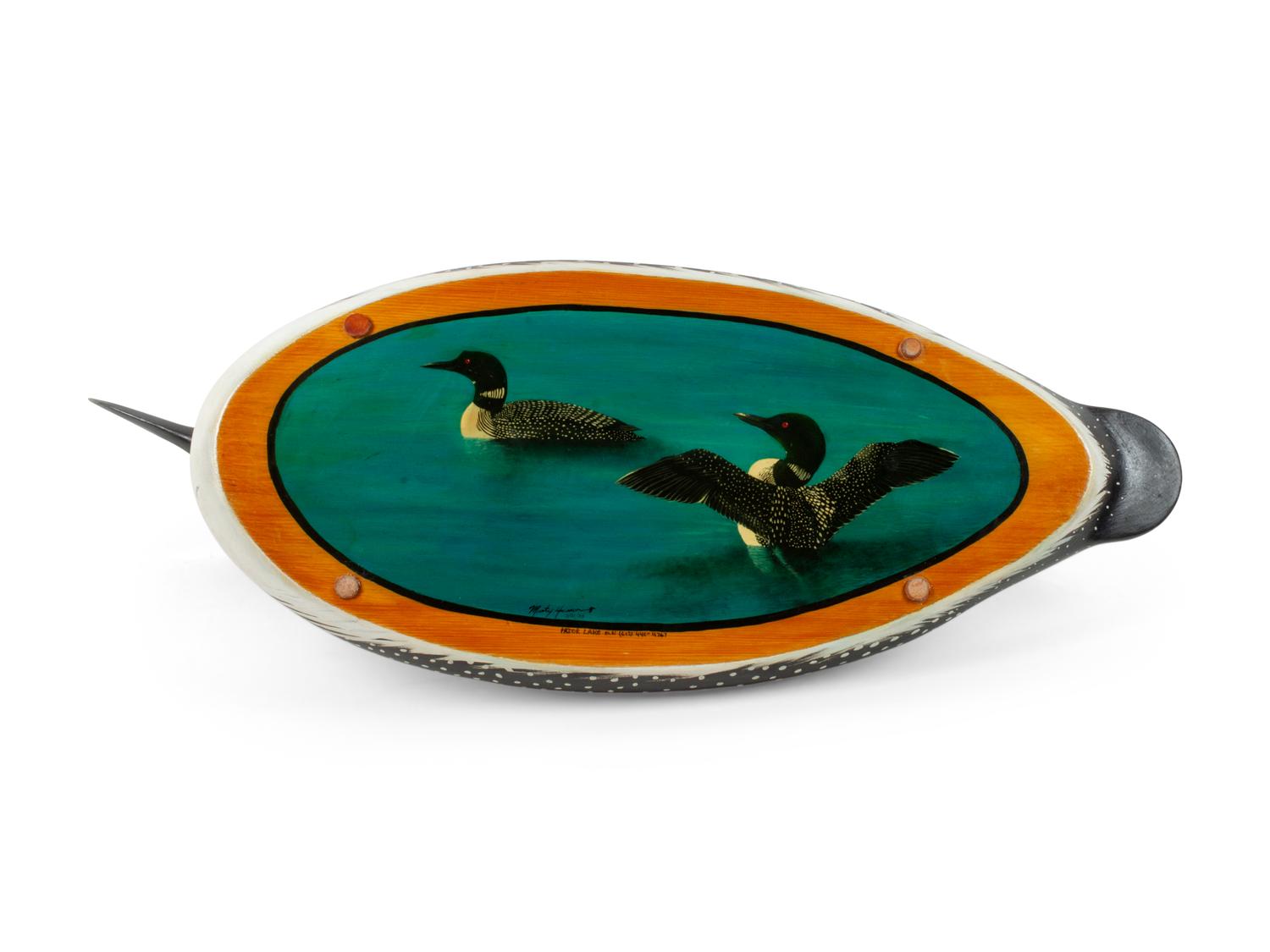 Carved Wood and Polychrome Painted Loon Decoy, 1988